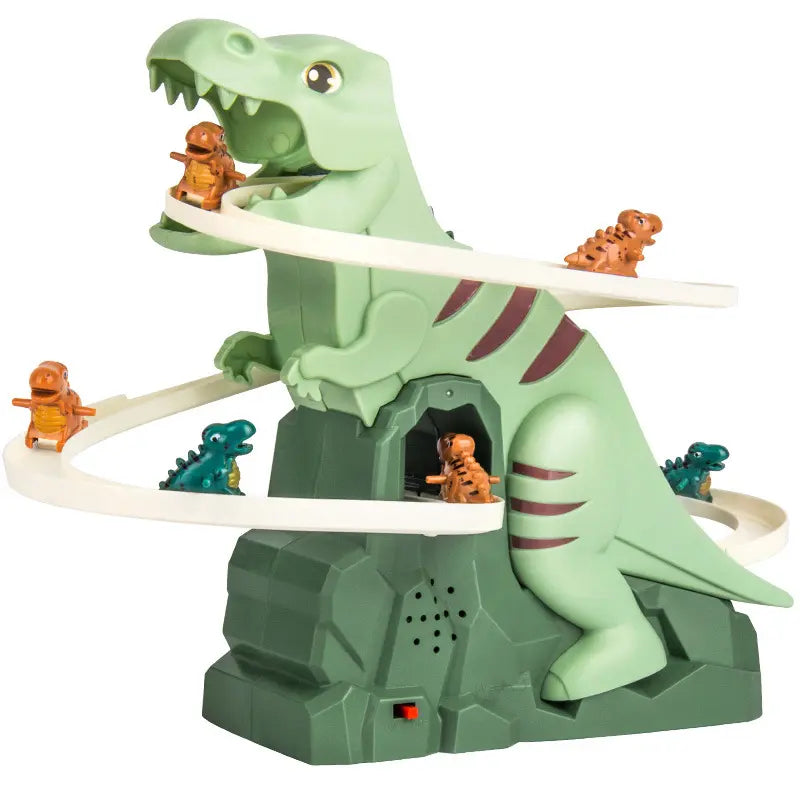 Automatic Stair-Climbing Single-Track Electric Dinosaur Assembly Track Slide Adventure Toy for Children