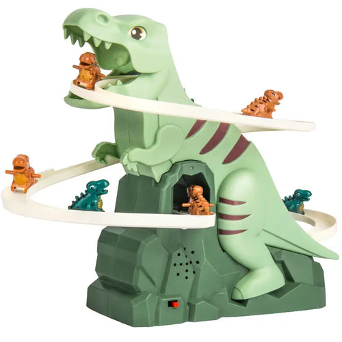 Automatische Treppensteigende Einschienenbahn Elektrische Dinosaurier-Montagebahn Rutsch-Abenteuer-Spielzeug für Kinder