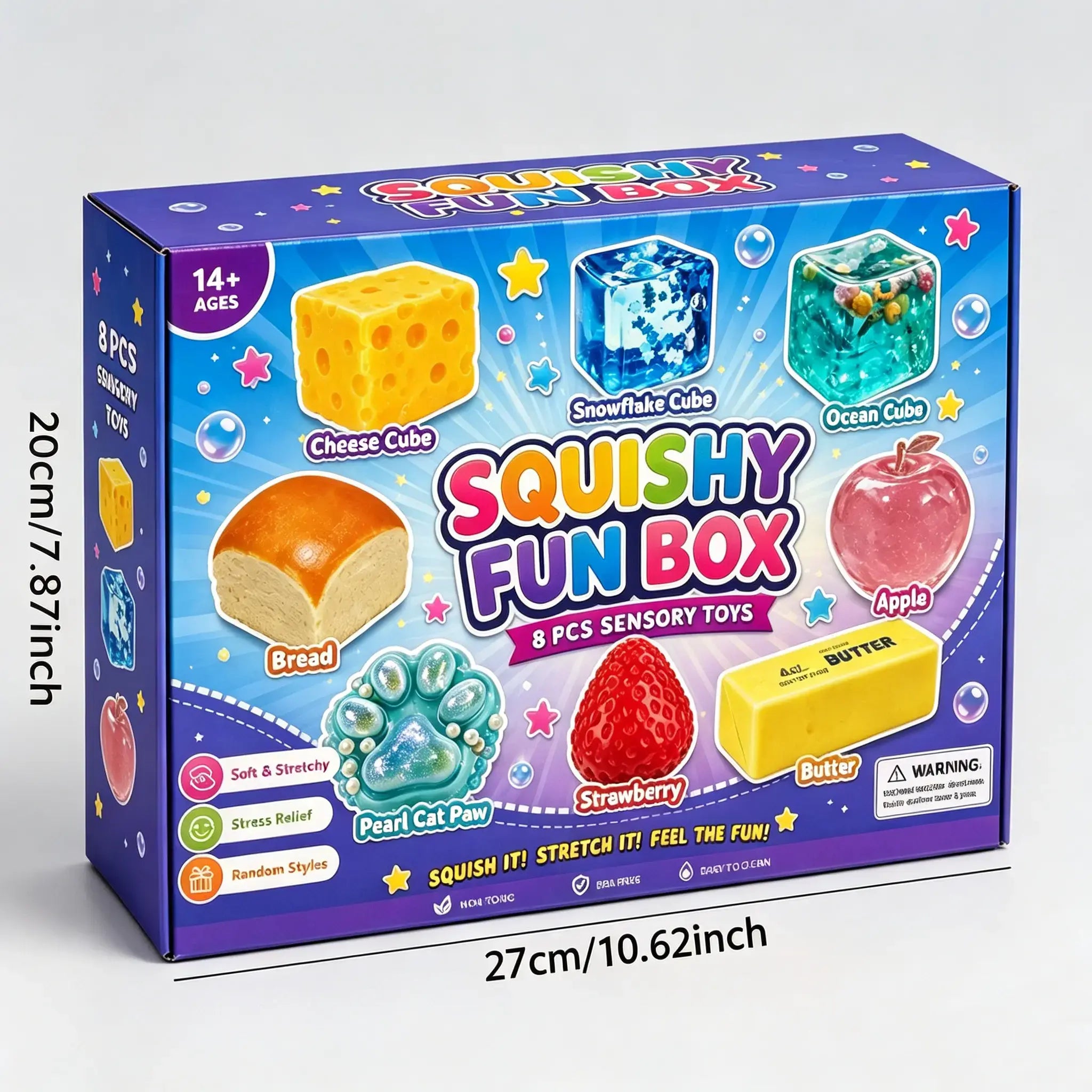 8-Piece Mystery Squishy Blind Box - Malt Sugar Stress Relief Fidget Toys