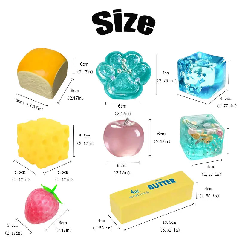 8-Piece Mystery Squishy Blind Box - Malt Sugar Stress Relief Fidget Toys