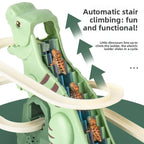 Automatic Stair-Climbing Single-Track Electric Dinosaur Assembly Track Slide Adventure Toy for Children