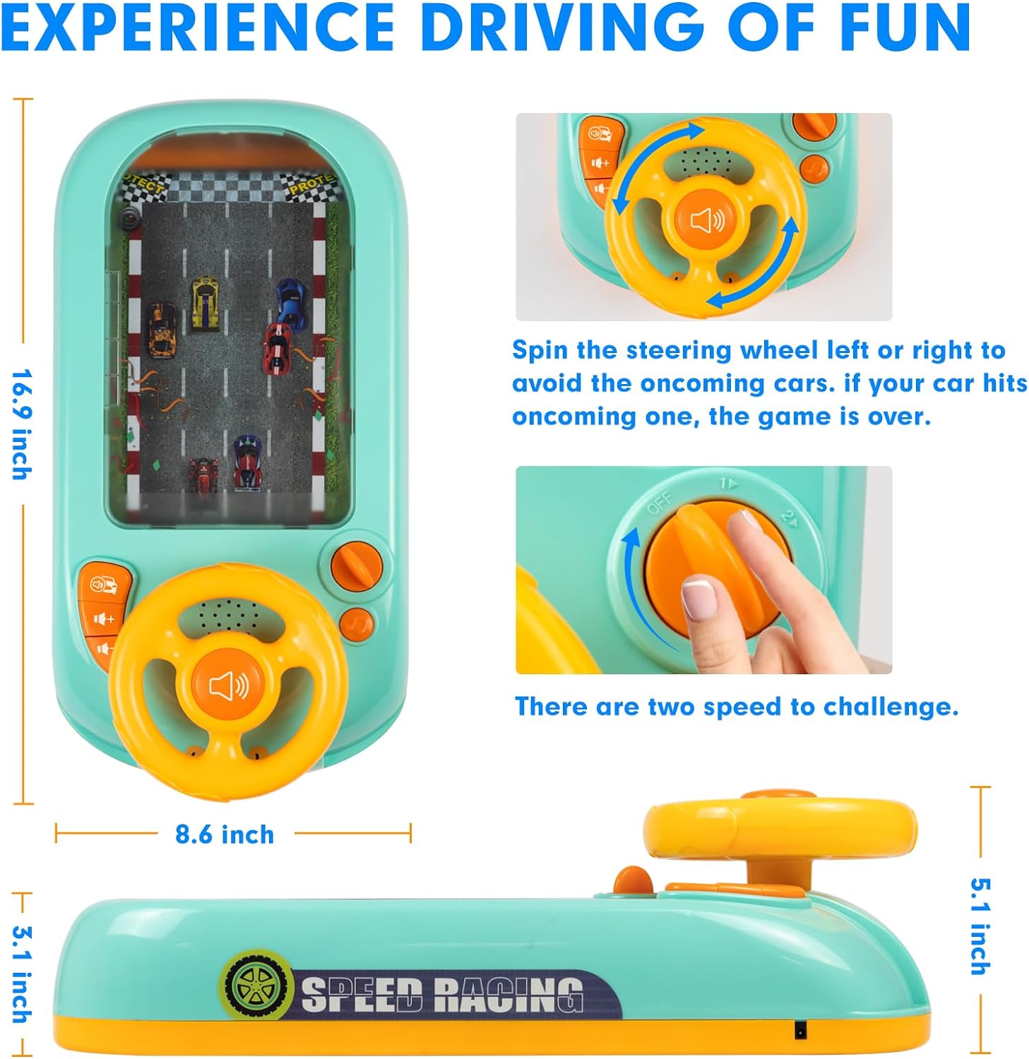 Musical Steering Wheel Toys for Boys 4-6