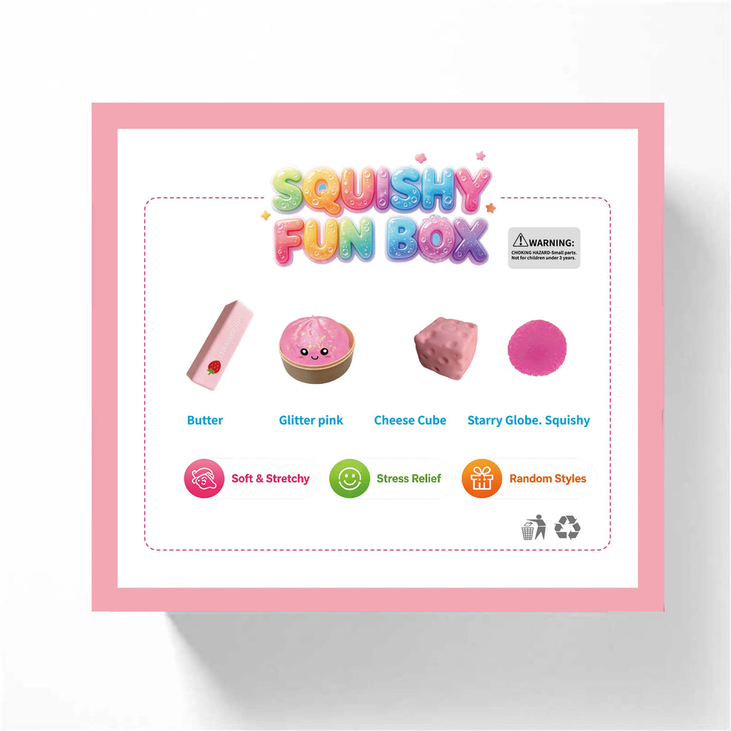 4-Pack Soft Squishy Toys, Mixed Slow & Fast Rebound Silicone Toys