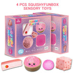 4-Pack Soft Squishy Toys, Mixed Slow & Fast Rebound Silicone Toys