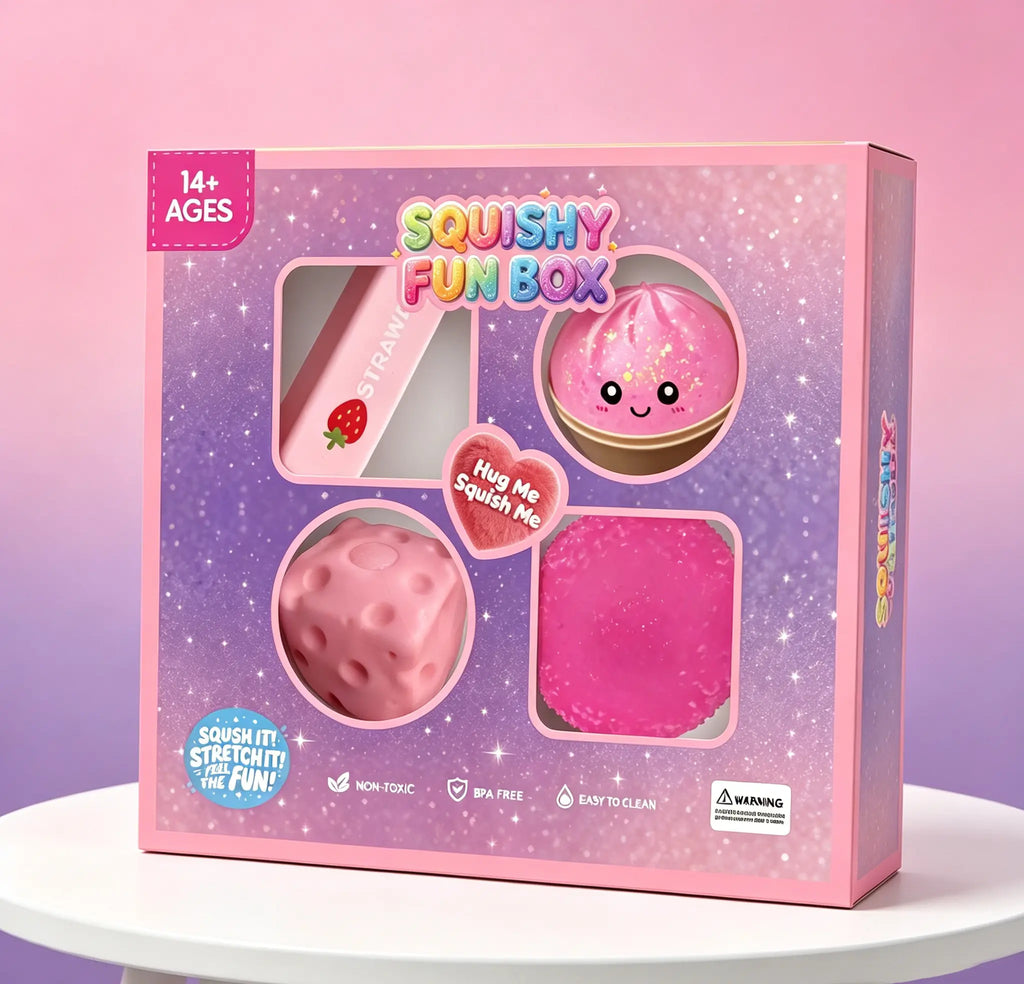 4-Pack Soft Squishy Toys, Mixed Slow & Fast Rebound Silicone Toys